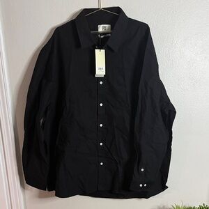 Men's PX Black Casual Button Down Shirt NWT